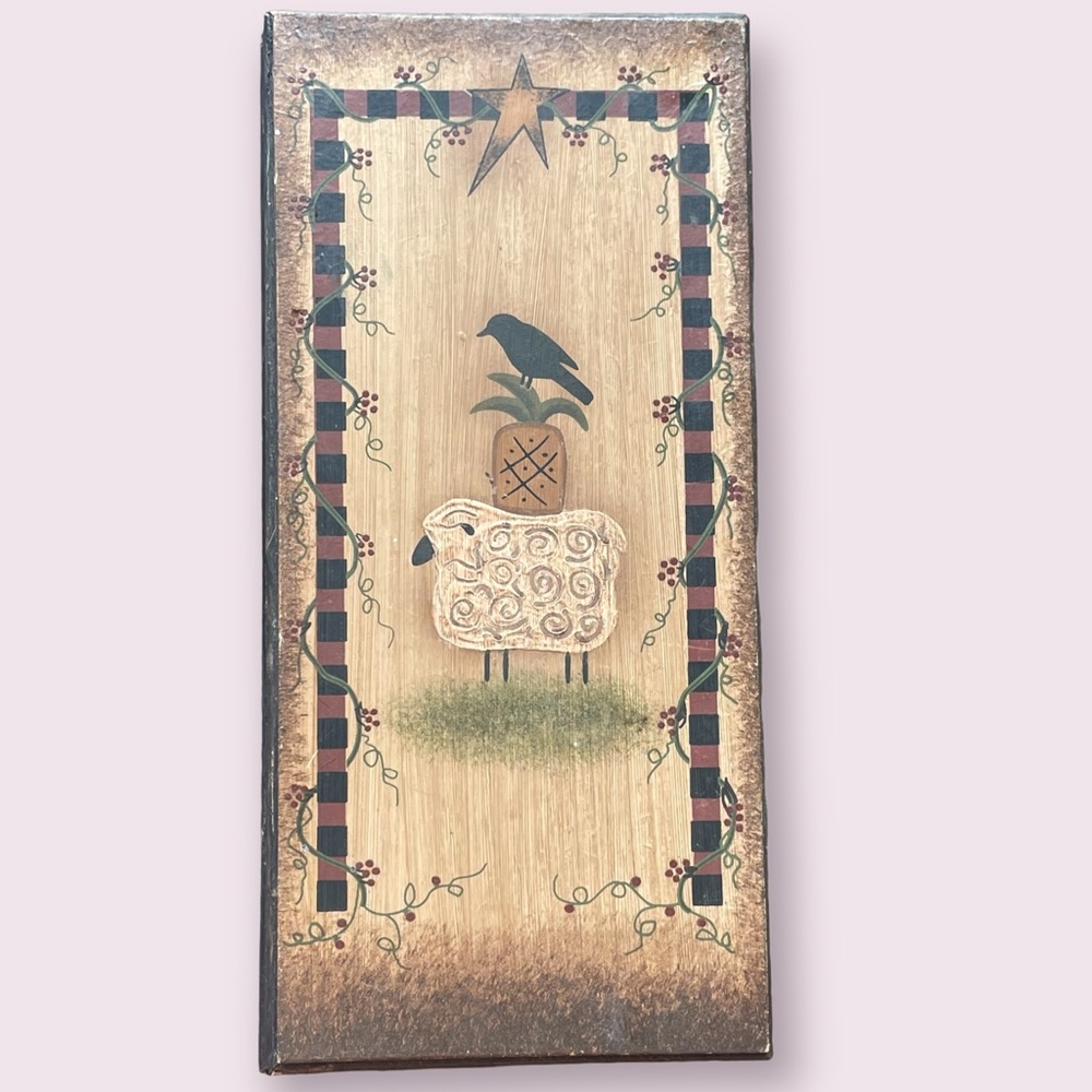 Primitive country wooden wall hanging